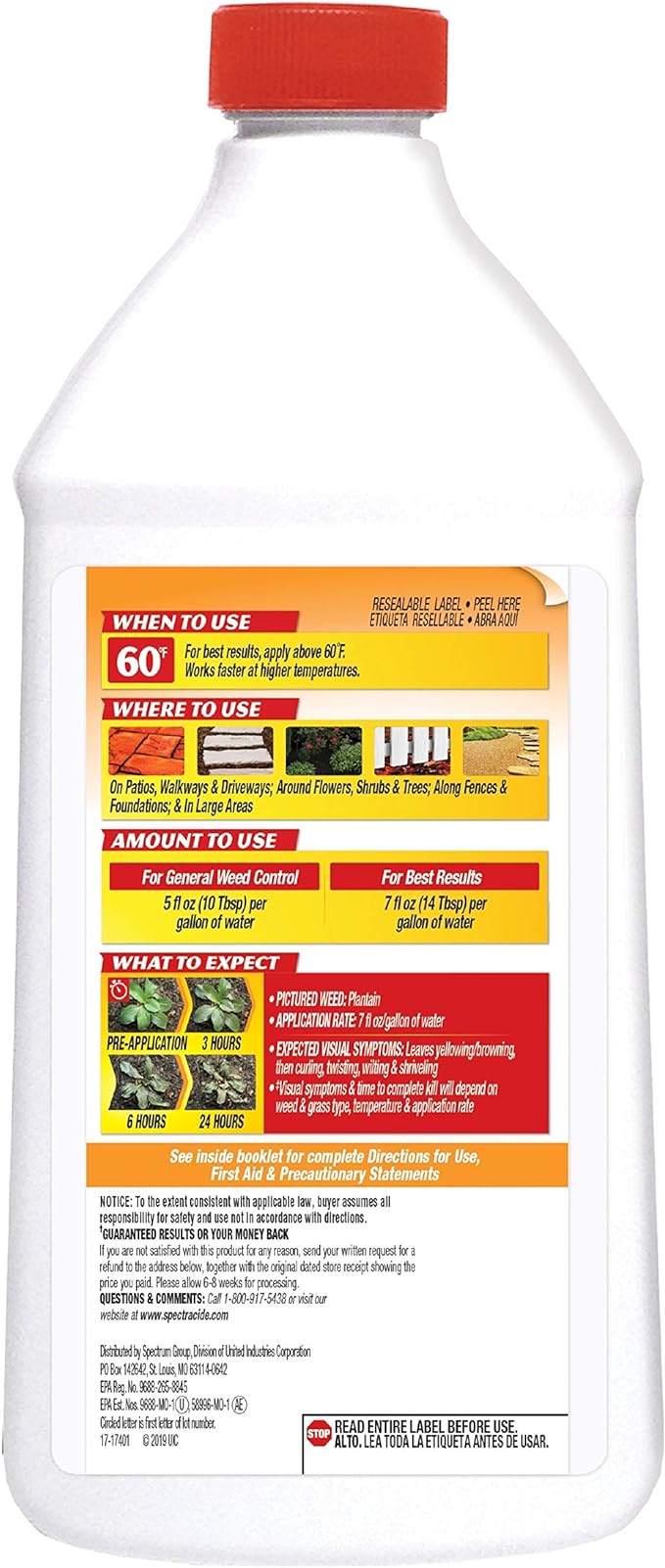 Spectracide Weed And Grass Killer Concentrate 40 Ounces, Use On Patios, Walkways And Driveways