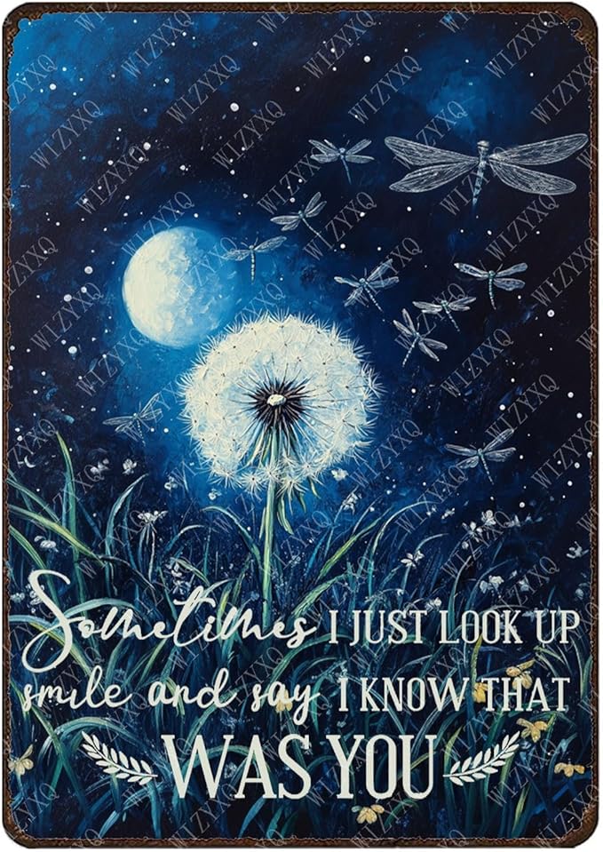 Metal Signs Sometimes I Just Look Up Smile And Say I Know That Was You Aluminum Tin Signs For Living Room Cafe Kitchen Bar Office Wall Decor 12×8 Inch