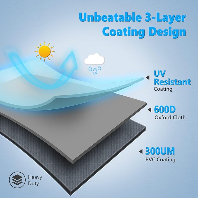 Grill Cover 50 Inch - Superior BBQ Cover for Weber Spirit Grill - 600D Outdoor Grill Cover for Weber Spirit 2 - Barbecue Cover Heavy Duty Waterproof Fit Weber Spirits ii 200 and Spirit 300