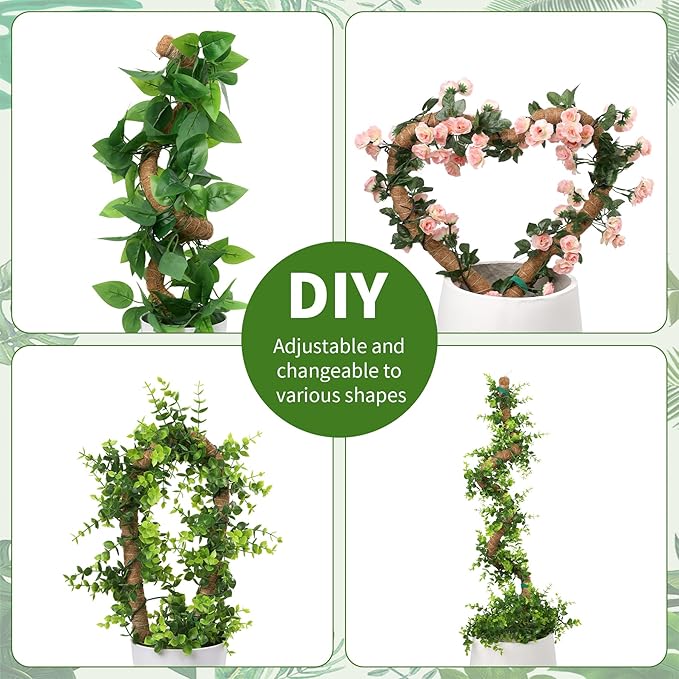 2 Pack Moss Pole, LveSunny 29 Inch Bendable Moss Pole Monstera Plant Support, More Flexible and Corrosion-Resistant Monstera Plant Support, Suitable for Potted Plants to Grow Upwards