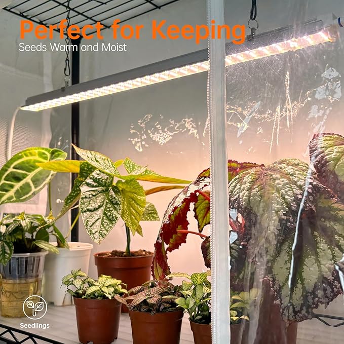 Indoor Greenhouse with Grow Light, Plant Stand with 3 Pack Full Spectrum Plant Lights , 3 color modes, Plant Shelf with Tent for Indoor Plant, Seed Starting, Seed Tray, 35.4"x13.8"x59"