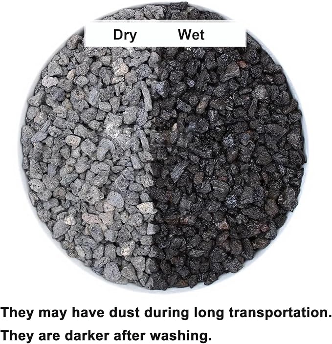 2lb Black Horticultural Lava Rock Soil Additive for Cacti, Vase Fillers, Succulents and Terrarium Plants - No Dyes or Chemicals - 100% Pure Volcanic Rock