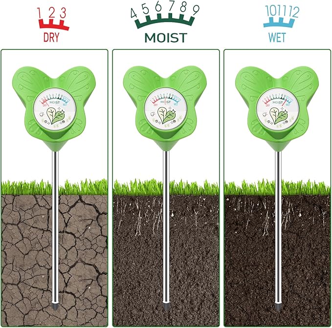 UNIWA Soil Moisture Meter, Plant Water Meter for House Plants and Indoor Potted Plants, Soil Moisture Monitor for Garden, Farm, and Lawn Plant Care,No Battery Needed