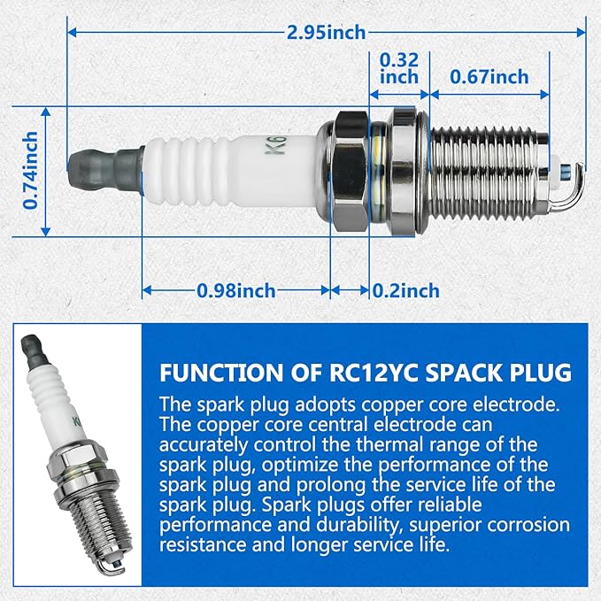2 Pack Replacement BCPR6ES Spark Plug for Ariens 21531100 21534100 21536800 21537800 for Briggs & Stratton 491055 491055S 491055T 499608 5066 5066K 594056 692051 694385 696202 72347GS Models
