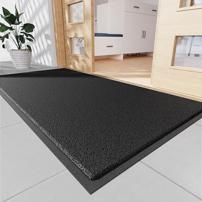 Sturdy Front Door Mat, 48" x 24" Heavy Duty Indoor Outdoor Doormat for Entryway, Fade Resistant, Waterproof Low Profile Entry Mat, Non Slip Welcome Mat for Outside Entrance, Patio, Home