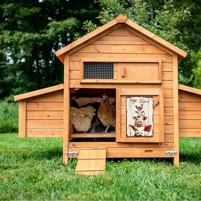 Metal Signs Hey Girl A Group Of Chicken Sheep Pig Sign Vintage Aluminum Sign for Home Office Kitchen Bar Cafe Garden Wall Decor 12x8 Inch