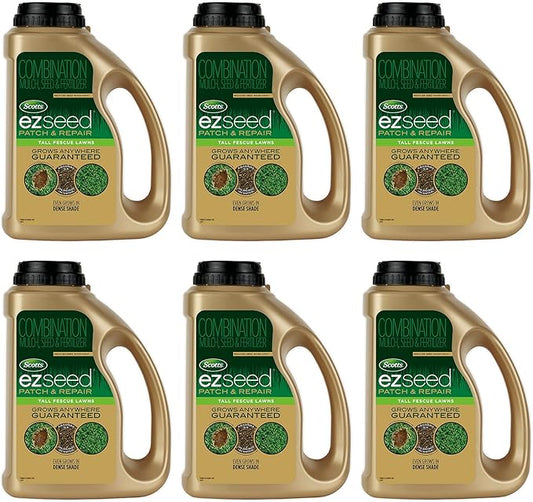 Scotts EZ Seed Patch & Repair Tall Fescue Lawns, Combination Mulch, Seed and Lawn Fertilizer, 3.75 lbs. (6-Pack)