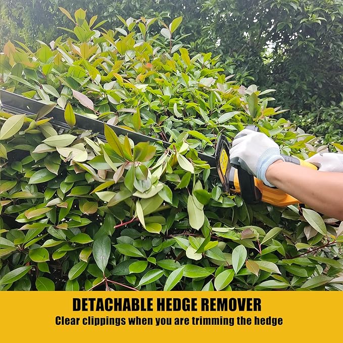 MaxMore Cordless Hedge Trimmer, Compatible with DeWALT 20V Max Battery (Tool Only) Electric Brushless Hedge Shear with 22-Inch Blade & 1500RPM Speed & Safety Lock, Lightweight & Handheld for Lawn Yard