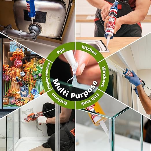 12 Pack Aquarium Silicone Clear Sealant, High Elasticity, Safe for Fish,Fast Curing Waterproof Aquarium Safe Silicone,14 Fl Oz Non-Toxic Fish Tank Safe Sealant,Strong Adhesion