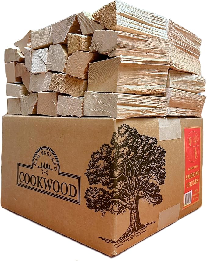Smoking Chunks - Maple, Beech & Oak. 5 Inch Universal Cooking Firewood - 15lbs. ~1000cuin Premium Kiln Dried Cooking Wood for Grills, Smokers and Ooni, Solo, Bertello Pizza Ovens (Hardwood Blend)