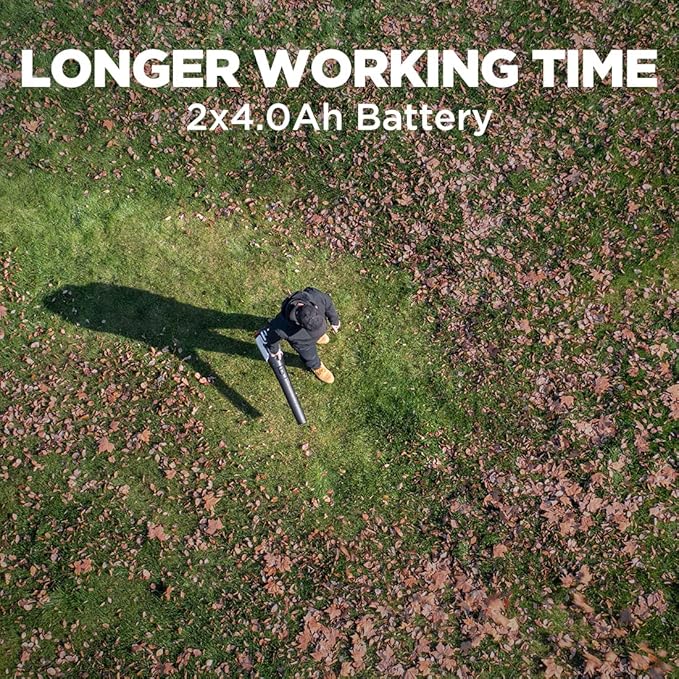 Litheli 2x20V 560CFM Brushless Leaf Blower, U20 Series Electric Leaf Blowers Battery Powered for Blowing Leaf, Dust, Snow, Debris, with 4.0Ah Portable Battery Included