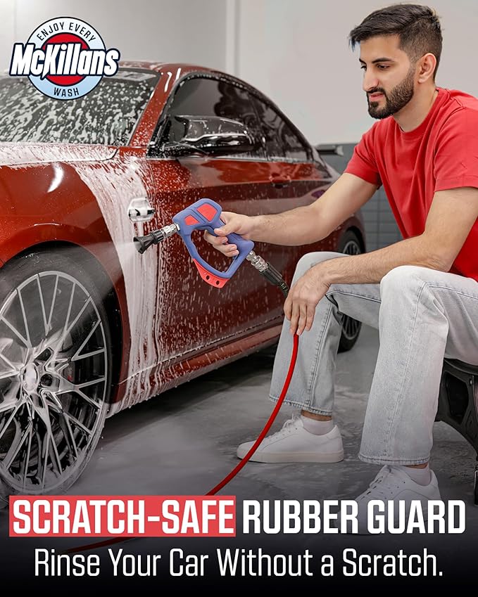 McKillans 40 Degree Pressure Washer Nozzle - Stainless Steel, High-Efficiency Cleaning, Durable Nozzle Guard with Rubberized Protection (4.0 Orifice)