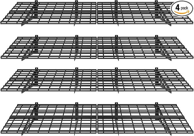 FLEXIMOUNTS 4-Pack 2x6ft 24-inch-by-72-inch Wall Shelf Garage Storage Rack Floating Shelves, Black