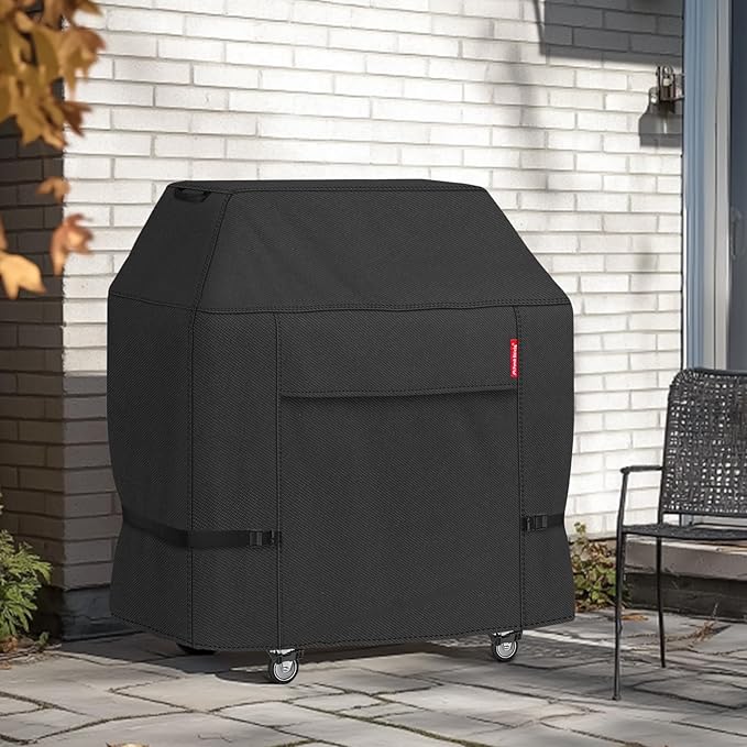 Porch Shield 50W x 24D x 46H inch Premium Gas Grill Cover Up to 48 inch, Waterproof and Fade Resistant 600D BBQ Covers for Weber, Brinkmann, Char-Broil and More, Black