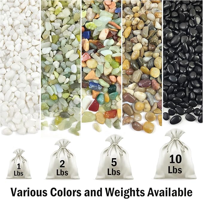 10 lbs Pebbles for Landscaping,1/4 Inch Polished Green Pea Gravel Small Rocks for Plants, Succulents, Cactus, Vases, Terrarium and Outdoor Gardening