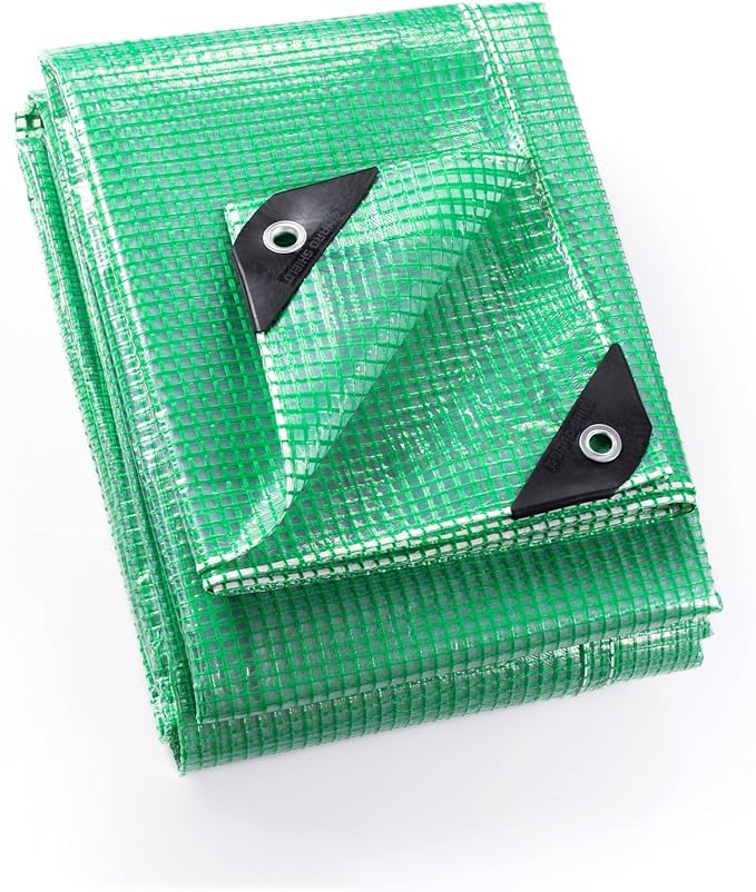 GUARD SHIELD Clear Green Tarp Heavy Duty 6x8 Feet Waterproof for Greenhouse Outdoor Garden Poly Cover UV Resistant 3x3 Weave 10mil