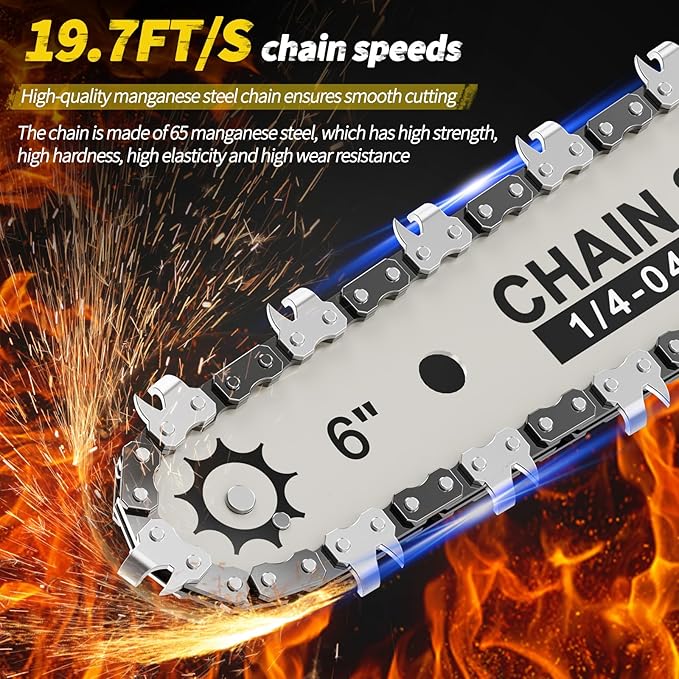 Mini Electric Chainsaw,6inch Mini Chainsaw Cordless,With Battery Level Display,Equipped With 2 21V2.0Ah Batteries and 3 Chains for Tree Trimming Wood Cutting, Best Gifts for Dad, Husband