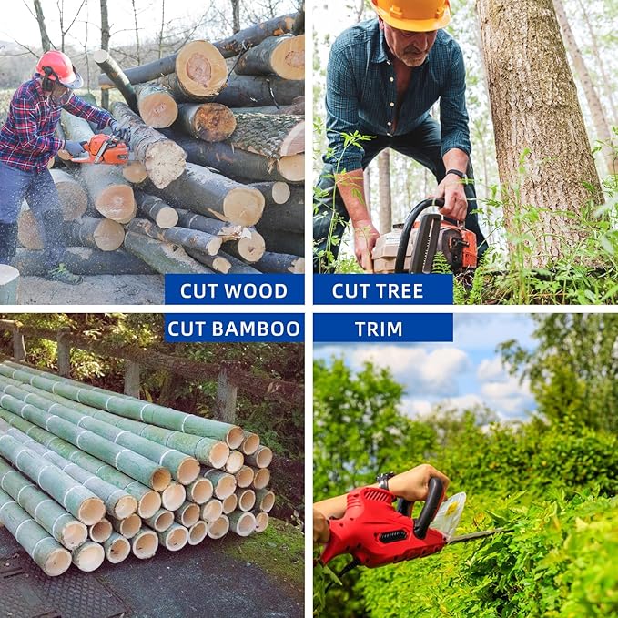 18 Inch Chainsaw Guide Bar and Chains 62 Drive Links, 3/8" LP Pitch, 050" Gauge, 18-Inch Replacement Chainsaw Chains Compatible with Husqvarna, Echo, Poulan, Craftsman and more (1 Bar + 3 Chains)