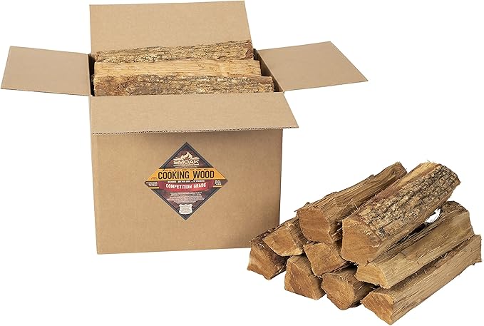 Smoak Firewood 16inch Length Premium Cooking Wood and Firewood Logs – Used for Grills, Smokers, Pizza ovens, stoves, firepits or fireplaces – USDA Certified Kiln Dried (Pecan – 60-70lbs 16inch Wood)