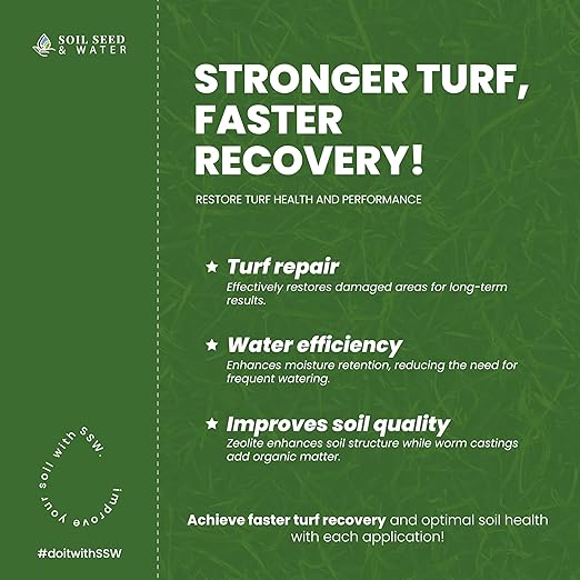 Soil Seed & Water Tee Top Divot Repair Blend – Turf Repair Soil Organic Fertilizer for Golf Greens, Lawns & Sports Fields - OMRI Listed Organic Fertilizer