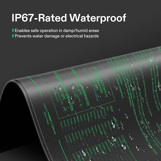 VIVOSUN 20"x20.75" Seedling Heat Mat with Built-in Temperature Controller, UL & MET-Certified Waterproof Plant Heating Pad for Germination, Hydroponics, Brewing, Breeding, and Greenhouses