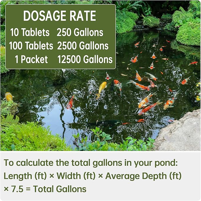 Muck Reducer - 1LB Natural Sludge Solution Tablets for Ponds & Lakes, Away Muck & Odor Control, Safe for Aquatic Life, Wildlife & Recreation, Treats Up to 6,000 Sq Ft