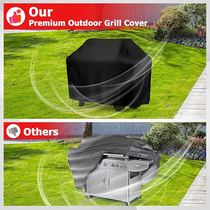 iCOVER Grill Cover, 70 inch BBQ Grill Cover for Outdoor Grill, Anti-UV & Fade Resistant Gas Grill Cover, Waterproof Barbecue Grill Covers for Weber, Char-Broil, Nexgrill and More, Black