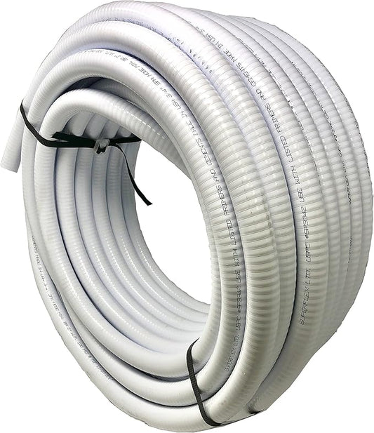 Sealproof 1/2" Dia Flexible PVC Pipe, Pool and Spa Hose Tubing for Hot Tubs and Swimming Pools, Premium Hose, 1/2-Inch, 100 FT, White, Made in USA