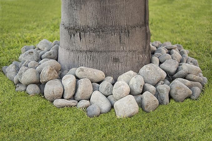 MSI Nile Decorative Polished Gray Pebbles, 1.2 inch - 2.4 inch, 40 lb. Bag (55 Bags/Pallet)