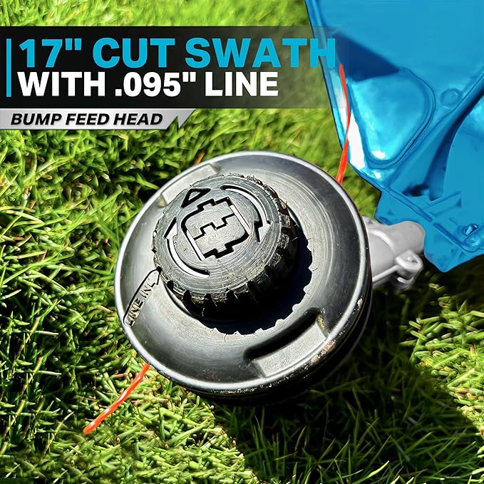 RB 17" Cordless String Trimmer, 40V Lithium Battery Weed Wacker with 4.0Ah Battery & Fast Charger & .095'' line, 2 in 1 Grass Trimmer and Edger, 2-Speed Adjustable, Low Vibration Lawn Garden Tool