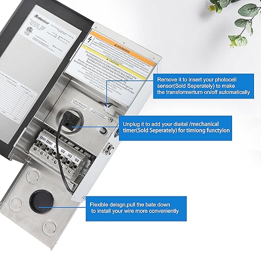 150 Watt Low Voltage Transformer，Low Voltage Landscape Transformer(120V AC to 12V-13V-14V-15V AC)，Suitable for Road， Spotlights and Outdoor Landscape Lighting - ETL Listed