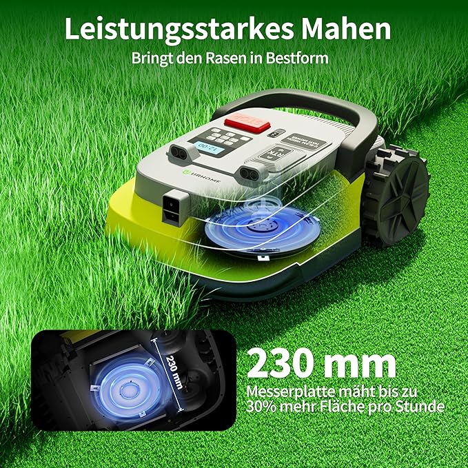 Robot Lawn Mower, RTK+AI Vision Robotic Lawnmower for Accurate Navigation & Obstacle Avoidance, Perimeter Wire Free, Smart APP Control, Auto Grass Cutting for 1/4 Acre Lawns up to 55% Slopes