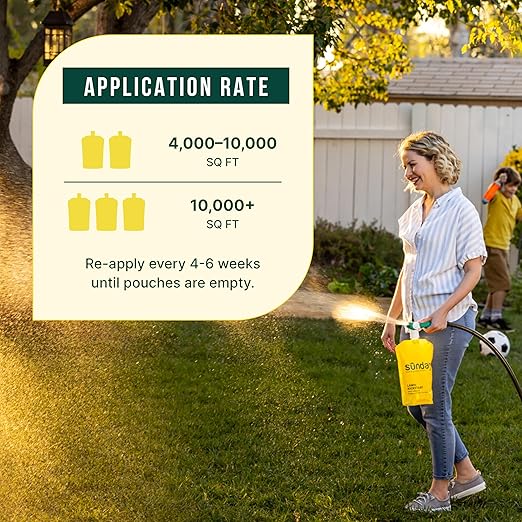 Sunday Lawn Kickstart Fertilizer, 42.3oz, 2 Pack - Fertilizer for Grass Improvement - Includes Universal Sprayer Attachment - Covers Up to 10,000 Sq Ft - Easy Application in 15 Minutes or Less
