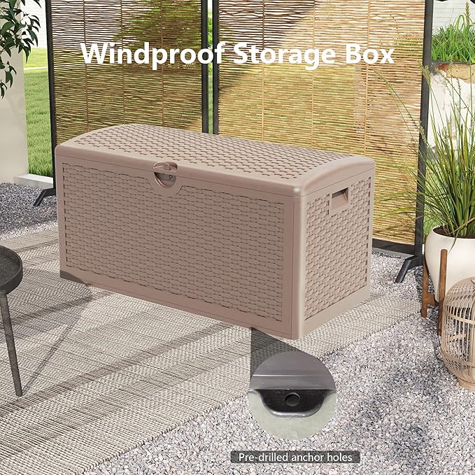 80 Gallon Pro Resin Deck Box, Waterproof Outdoor Storage Bin for Patio, Poolside, and Garden, Lockable & UV-Resistant, Black