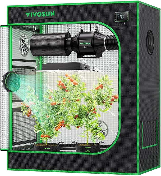 VIVOSUN S3018 30"x18"x36" Grow Tent, High Reflective Mylar with Observation Window and Floor Tray for Hydroponics Indoor Plant for VS1000