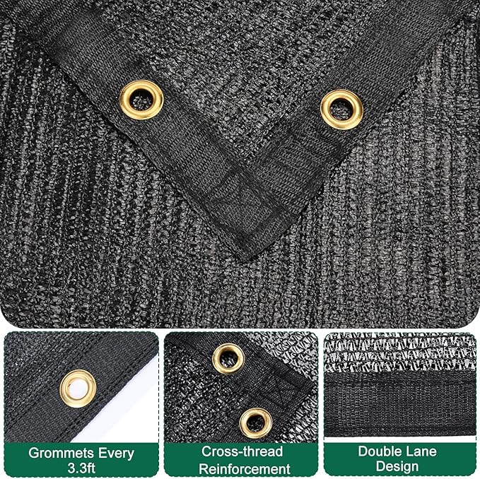 Kesfitt Garden 40% Shade Cloth, Resistant Sun Shade Net 10x20FT Mesh Tarp with HDPE Material and Reinforced Grommets Shade Trap for Greenhouse, Plant, Pergola, and Backyard Patio Sunshade