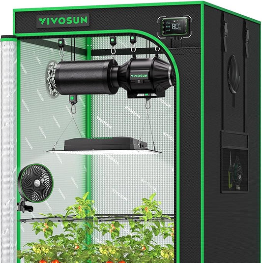 VIVOSUN GIY Plus Smart Grow Tent Kit, 2.7x2.7ft 2-Plant System, WiFi-Integrated Automatic Grow System with 2000D Mylar Grow Tent,Full-Spectrum Programmable Grow Light, Enhanced Ventilation&Circulation