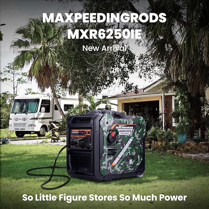 MaXpeedingrods 5500W Inverter Generator,Gas Powered, 86lbs, Electric Start, EPA Compliant, for Mobile Home Yard Garage Woodwork,Wheel & Handle Kit,RV Ready