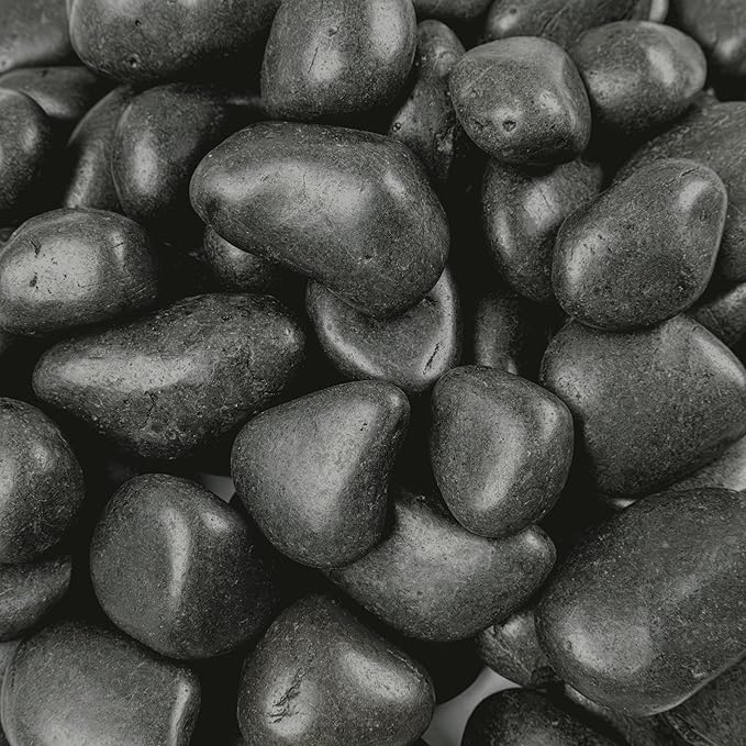 MSI Decorative Polished Black Pebbles, 0.8 inch - 1.2 inch, 40 lb. Bag(Pallet/ 55 Bags)