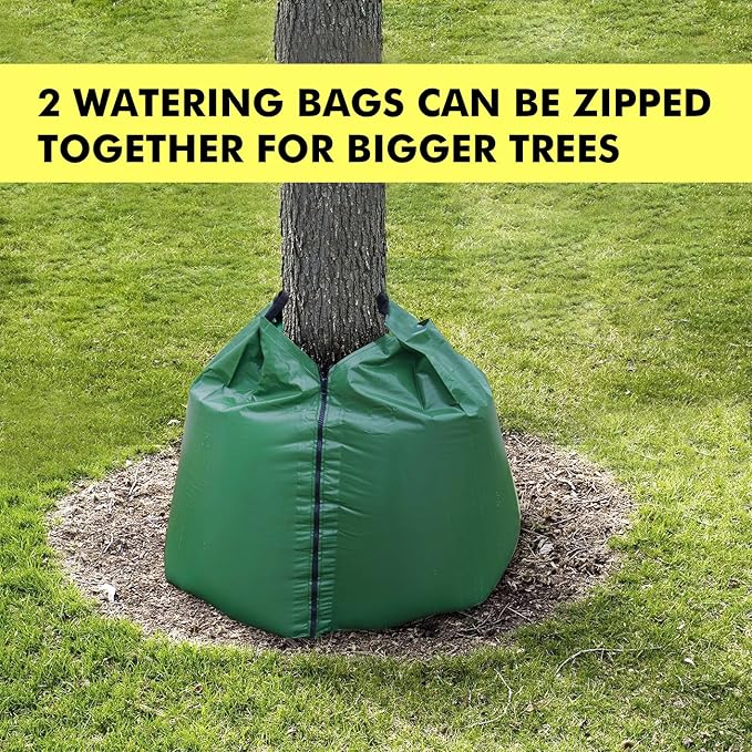 Remiawy Tree Watering Bag, 20 Gallon Slow Release Watering Bag for Trees, Irrigation Bag Made of Durable PVC Material with Zipper (3 Pack 5-8 Hours Releasing Time)