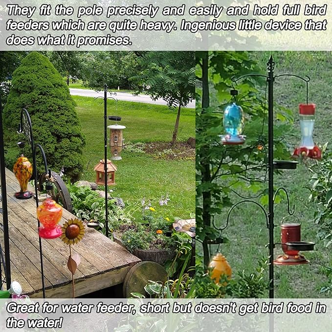 2 PCS Wrap Hooks Bird Feeder Pole Attachment Extra Feeder Arm Addition Pole Hook Birdfeeder Accessories for Hanging Bird Feeders