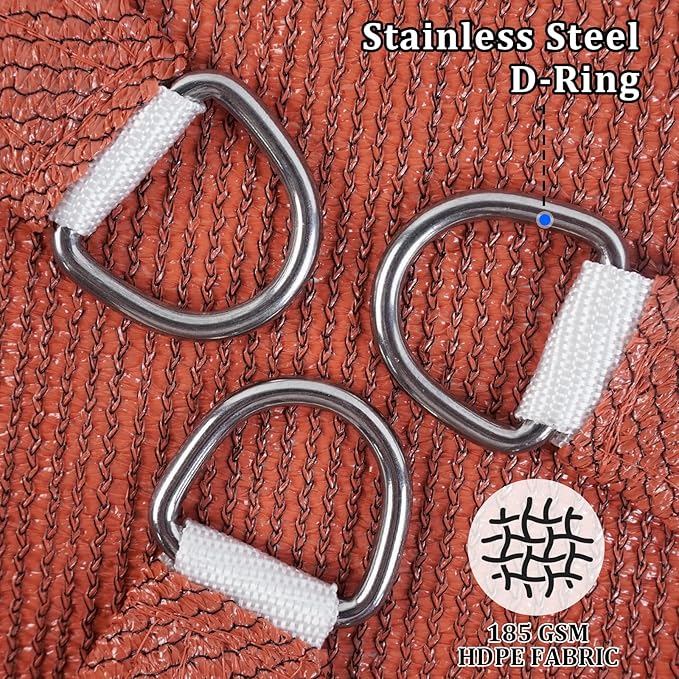 Shade&Beyond Sun Shade Sail Breathable UV Block Outdoor Covering Cloth for Backyard, Pool, 4'X4', Rust Red (Customized Available)