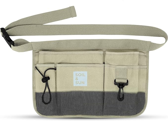 Soil & Sun Garden Tool Belt for Women, Tool Apron, Utility Belt Women, Teacher, Canvas Waist Apron with Pockets,Garden Aprons