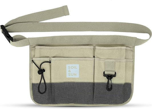 Soil & Sun Garden Tool Belt for Women, Tool Apron, Utility Belt Women, Teacher, Canvas Waist Apron with Pockets,Garden Aprons