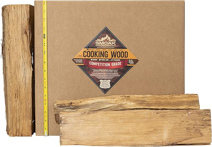 Smoak Firewood 16inch Length Premium Cooking Wood and Firewood Logs – Used for Grills, Smokers, Pizza ovens, stoves, firepits or fireplaces – USDA Certified Kiln Dried (Pecan – 60-70lbs 16inch Wood)