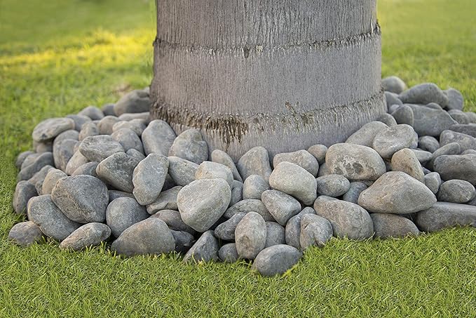 MSI Nile Decorative Polished Gray Pebbles, 1.2 inch - 2.4 inch, 40 lb. Bag (55 Bags/Pallet)