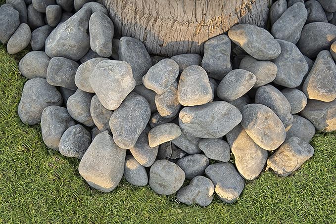 MSI Nile Decorative Polished Gray Pebbles, 1.2 inch - 2.4 inch, 40 lb. Bag (55 Bags/Pallet)