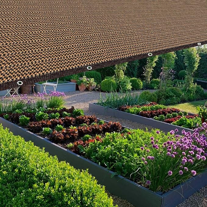 80% Sunblock Shade Cloth Net Resistant - 12x12Ft Garden Shade Mesh for Plant Cover, Greenhouse, Chicken Coop, Kennels, Tomatoes Plants