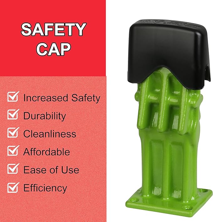 Wood Splitter Manual Kindling Splitter Portable Log Splitter, Wedge Point Head, No Axe! 3 Inch, Green with Safety Black Cover