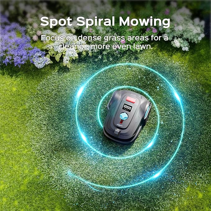 M800Plus GPS+3D Vision Cordless Robot Lawn Mower with Bow-Shaped Path Mowing, APP Control, Robotic Lawnmower with Obstacle Avoidance, Auto-Charging, Height Adjust for Lawns up to 8611 sq.ft